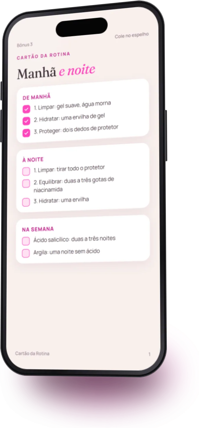 Cartão da rotina de manhã e de noite